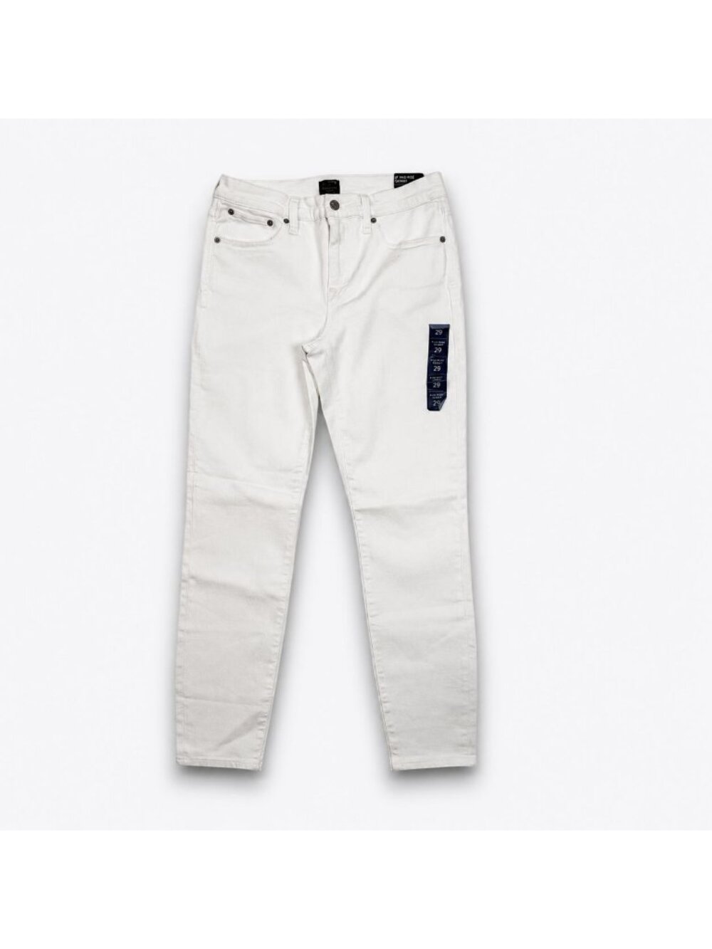 J.Crew Factory 9" Mid-Rise Skinny Signature Stretch Jeans Women's 29 White NWT